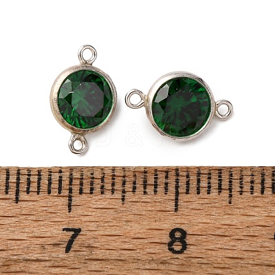 925 Streling Silver Pave Cubic Zirconia Birthstone Connector Charms STER-NH0001-80P-05-1