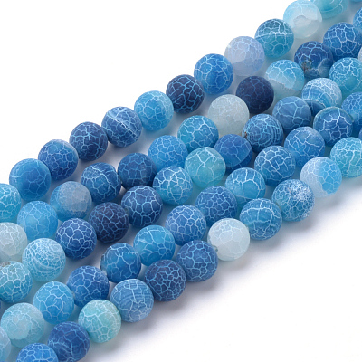 Natural & Dyed Crackle Agate Bead Strands G-T056-10mm-07-1