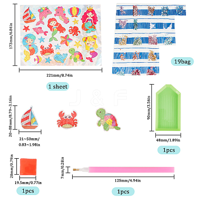 DIY Ocean Theme Sticker Kit DIY-WH0453-30-1
