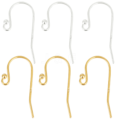 2 Colors 925 Sterling Silver Earring Hooks STER-BBC0006-24B-1