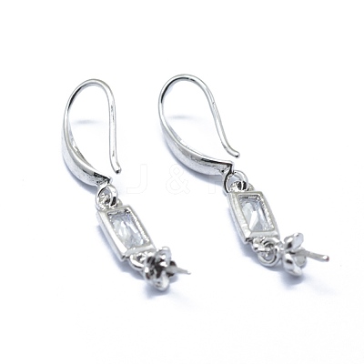 Brass Micro Pave Cubic Zirconia Earring Hooks KK-F795-06M-1