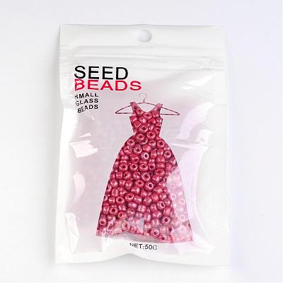 6/0 Opaque Colors Lustered Round Glass Seed Beads X-SEED-A012-4mm-125B-1