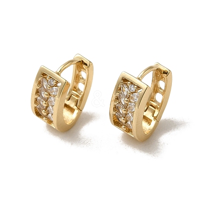 Brass Micro Pave Cubic Zirconia Hoop Earring EJEW-L271-03KCG-01-1