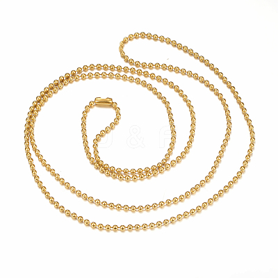 304 Stainless Steel Ball Chain Necklaces Making MAK-I008-01G-A01-1