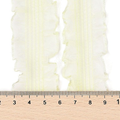 20 Yards Polyester Pleated Elastic Lace Trim SRIB-M015-01I-1