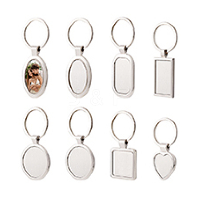 12Pcs 6 Style Alloy Blanks Keychains AJEW-GA0007-46-1