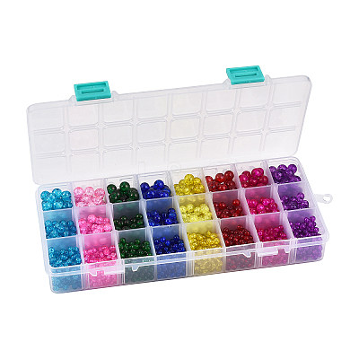 1920~2480Pcs 3 Style Spray Painted Crackle Glass Beads CCG-CJ0001-05-1