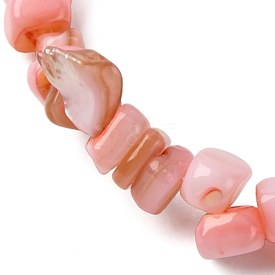 Dyed Natural Freshwater Shell Beaded Stretch Bracelets for Men Women BJEW-JB12478-02-1