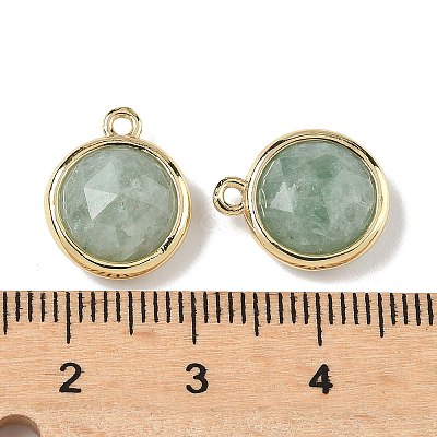 Natural Mixed Stone Faceted Flat Round Charms G-U028-03G-1