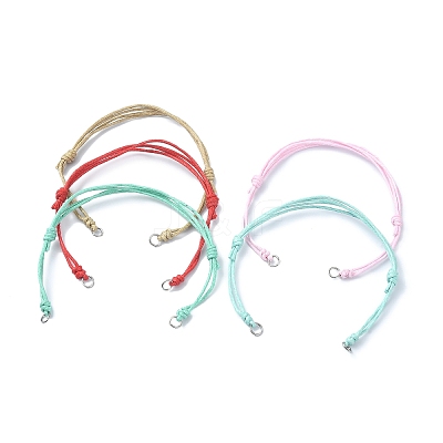 Adjustable Waxed Cotton Cord Bracelet Making AJEW-JB01194-1