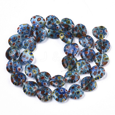 Handmade Millefiori Lampwork Beads Strands LAMP-N023-001G-1