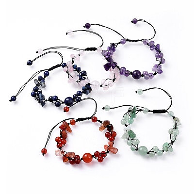 Adjustable Nylon Cord Braided Bead Bracelets BJEW-JB04602-1