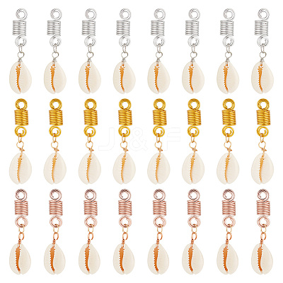 Cowrie Shell Braiding Hair Pendants Decoration OHAR-AB00017-1
