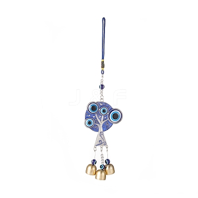 Handmade Lampwork Evil Eye Wind Chines HJEW-C001-09-1