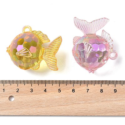 Electroplate Transparent UV Plating Acrylic Pendants OACR-I014-12-1