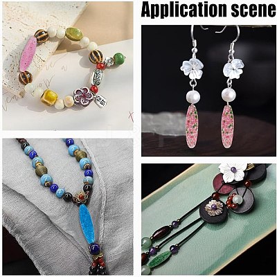 8Pcs 4 Colors Normal Lampwork Beads FOIL-AR0001-01-1