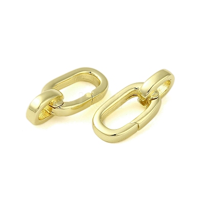 Brass Spring Gate Rings KK-B089-17G-1