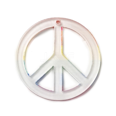 Rainbow Color Printed Acrylic Pendants OACR-B006-01B-1