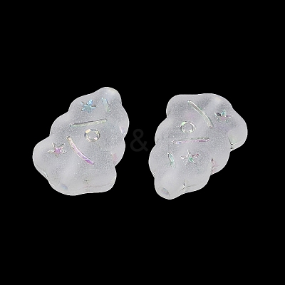 Frosted Transparent Acrylic Beads OACR-P029-04B-01-1