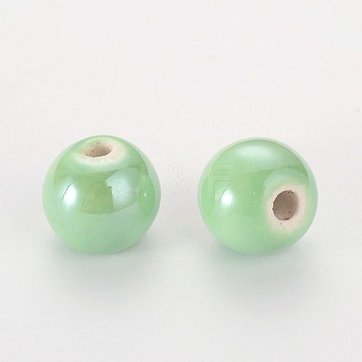 Glazed Porcelain Round Beads PORC-S489-10mm-M-1