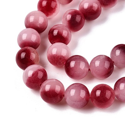 Dyed Natural White Jade Beads Strands G-T138-10mm-210-23-1