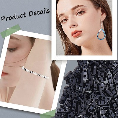 500Pcs 2-Hole Opaque Glass Seed Beads SEED-SC0001-18-1