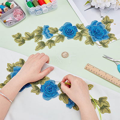 Flower Embroidery Sewing Fiber DIY-WH0888-894-1