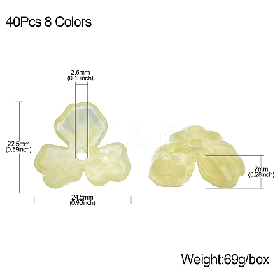 40Pcs 8 Colors Acrylic Beads Caps OACR-CJ0001-62-1