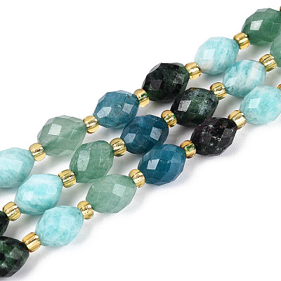 Natural Ruby in Zoisite & Flower Amazonite & Green Aventurine & Apatite Beads Strands G-N358-04A-06-1