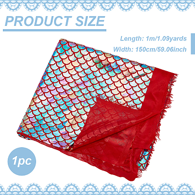 Fish Scale Pattern Polyester Fabric DIY-WH0569-92A-1