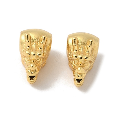 Matte Gold Color 925 Sterling Silver Beads STER-R014-13G-1