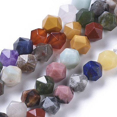 Natural Mixed Gemstone Beads Strands G-F668-10-8mm-1