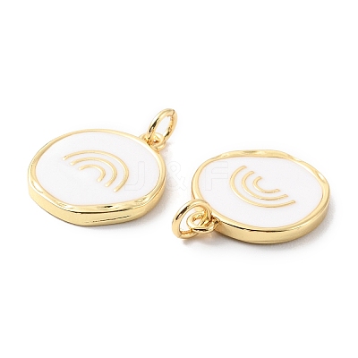 Rack Plating Brass Pendants with Jump Ring X-KK-F852-24G-1