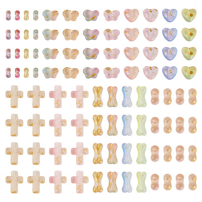 150G 6 Styles Gradient Color Transparent Acrylic Beads OACR-TA0003-58-1