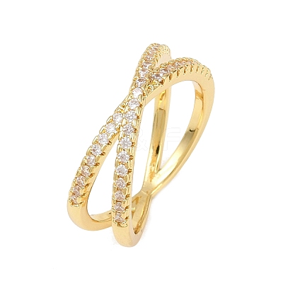 Brass Micro Pave Cubic Zirconia Finger Rings RJEW-D340-01G-03-1