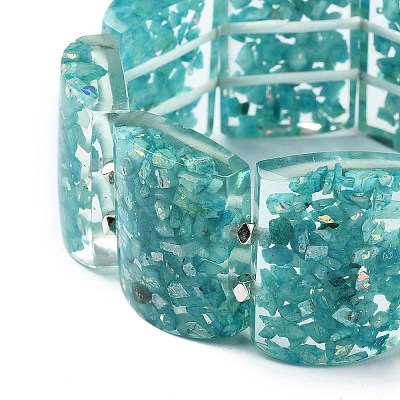 Natural Calcite & Synthetic Opal Stretch Bracelets BJEW-G702-02-1