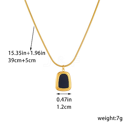 Trapezoid Stainless Steel with Natural Shell Pendant Necklaces & Hoop Earrings Sets WG9CFB5-01-1