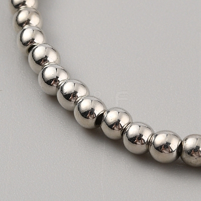 CCB Plastic Round Beaded Strech Bracelet BJEW-WH0023-03A-P-1