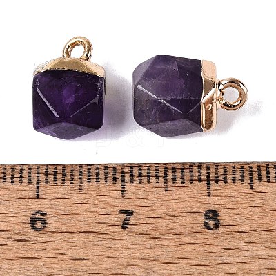 Natural Amethyst Pendants G-N359-18G-05-1