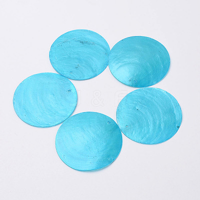 Dyed Freshwater Capiz Shell Big Pendants X-SHEL-T007-62A-1