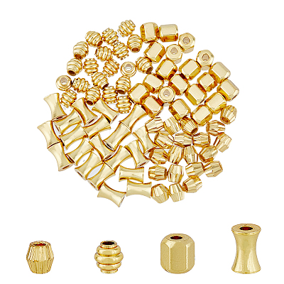 80Pcs 4 Style Brass Beads KK-DC0002-97-1