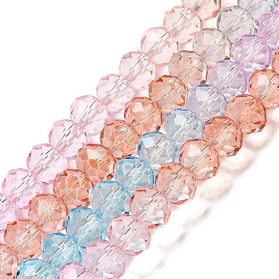 Transparent Painted Glass Beads Strands X1-DGLA-A034-T6mm-A19-1