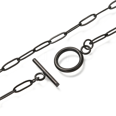 Unisex 304 Stainless Steel Paperclip Chain Necklaces NJEW-H215-04EB-1