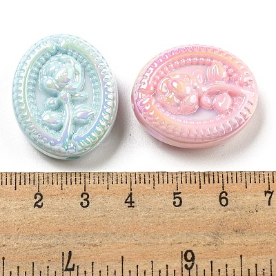 UV Plating Iridescent Acrylic Beads X-OACR-G039-19-1