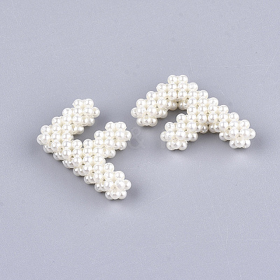 Handmade ABS Plastic Imitation Pearl Woven Beads FIND-T039-18-F-1