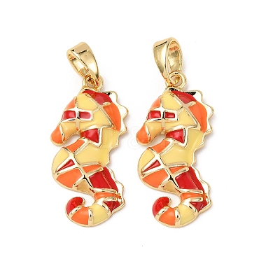 Sea Animals Brass Enamel Pendants KK-F917-01B-01-1