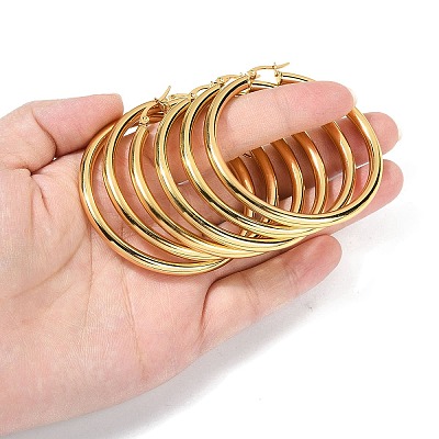 304 Stainless Steel Hoop Earrings EJEW-H358-08G-A-1