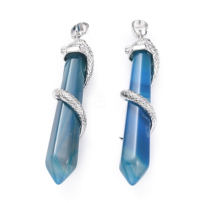 Natural Agate Big Pointed Pendants G-F696-B12-1
