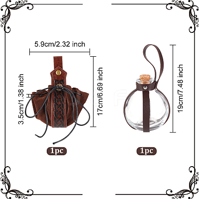 PU Leather Cord Bracelet & Chain Belt AJEW-OC0004-77A-1