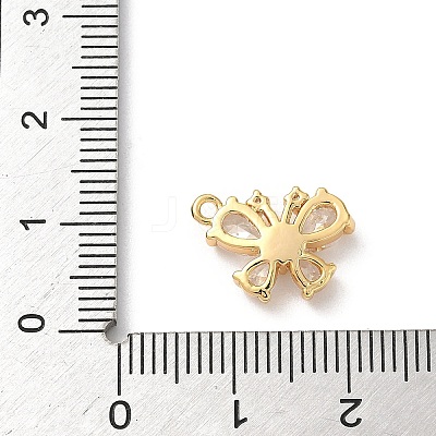 Brass Micro Pave Clear Cubic Zirconia Charms KK-D504-22A-G-1